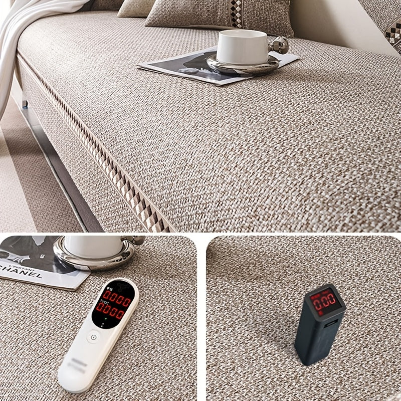 1pc Herringbone Sofa Slipcover Compatible for 1\u002F2\u002F3\u002F4\u002F5-Seater Couches with Non-Slip Backing, Washable Stretch Cover, Fit Furniture Protector for Living Room (for Smaller Spaces)