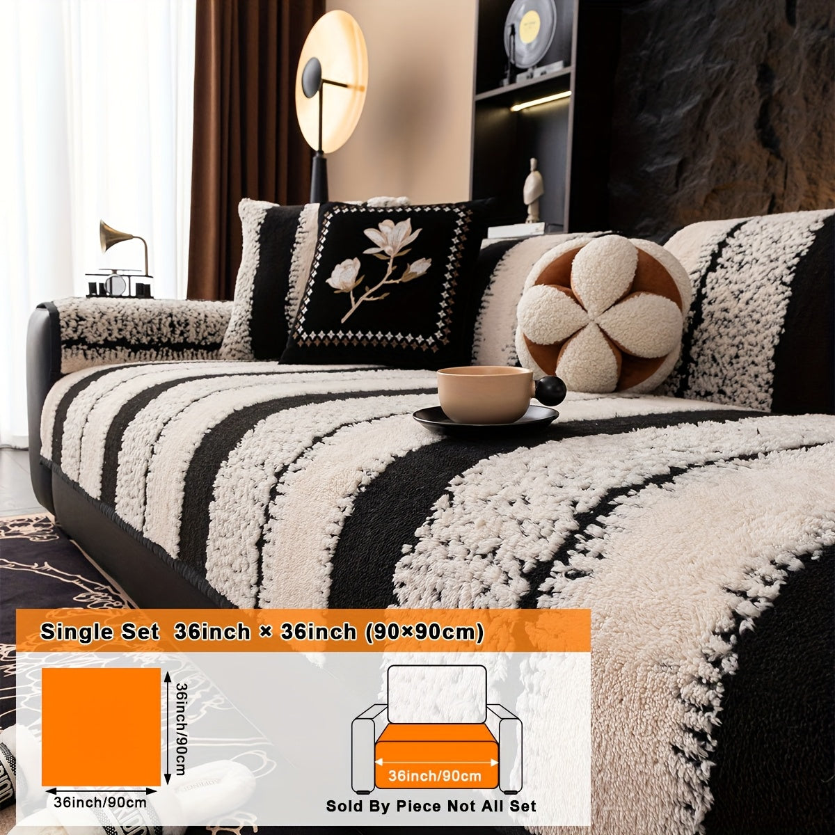 1pc Modern Plush Sofa Cushion Non-slip Breathable Pet Friendly for all Seasons Universal Machine Washable Sofa Protector Suitable For Armchairs And Sectional Sofas Suitable for Living Room Bedroom Study Room Home Decor Sofa Protector Cushion Cover