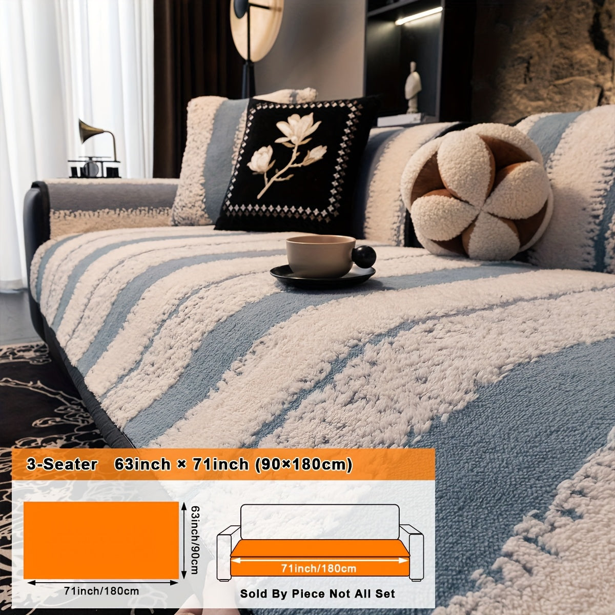 1pc Modern Plush Sofa Cushion Non-slip Breathable Pet Friendly for all Seasons Universal Machine Washable Sofa Protector Suitable For Armchairs And Sectional Sofas Suitable for Living Room Bedroom Study Room Home Decor Sofa Protector Cushion Cover