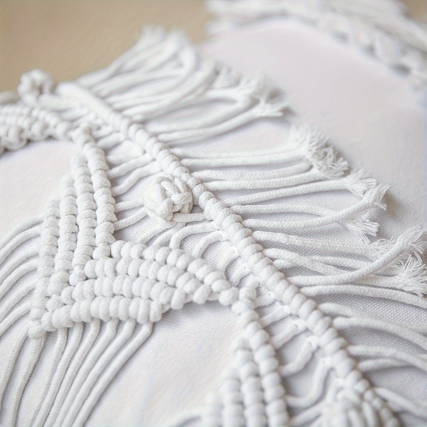 100% Handmade Crochet Boho Series with Tassels and Knot Throw Pillow 18x18in 45x45cm 1 pack