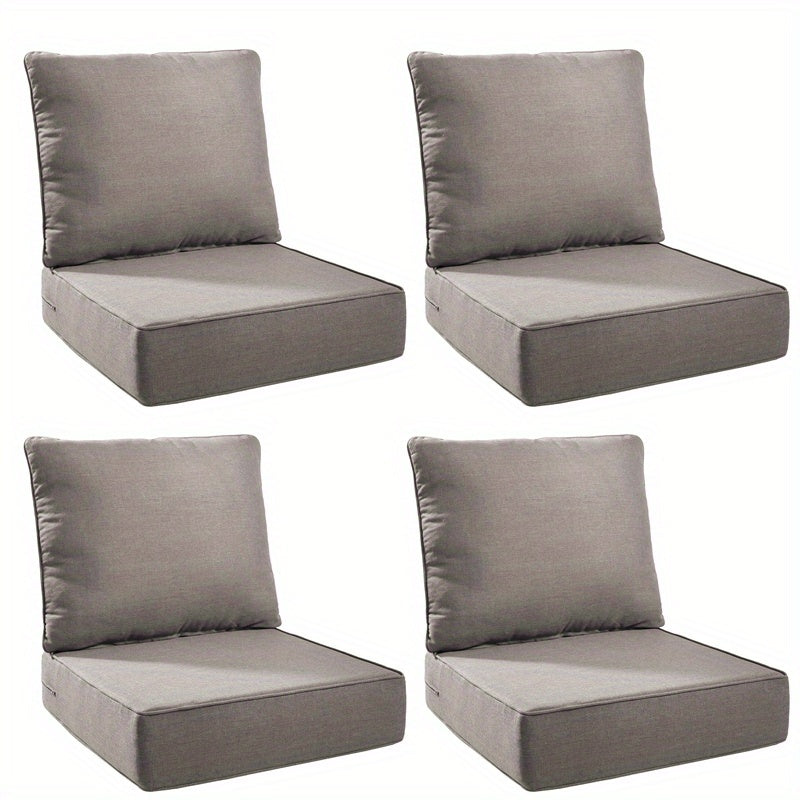 4 Pairs Outdoor Seat Cushions for Patio Sofa Couch Chair Seat Cushions Deep Seat Cushion 24 x 24 x 6 Inch