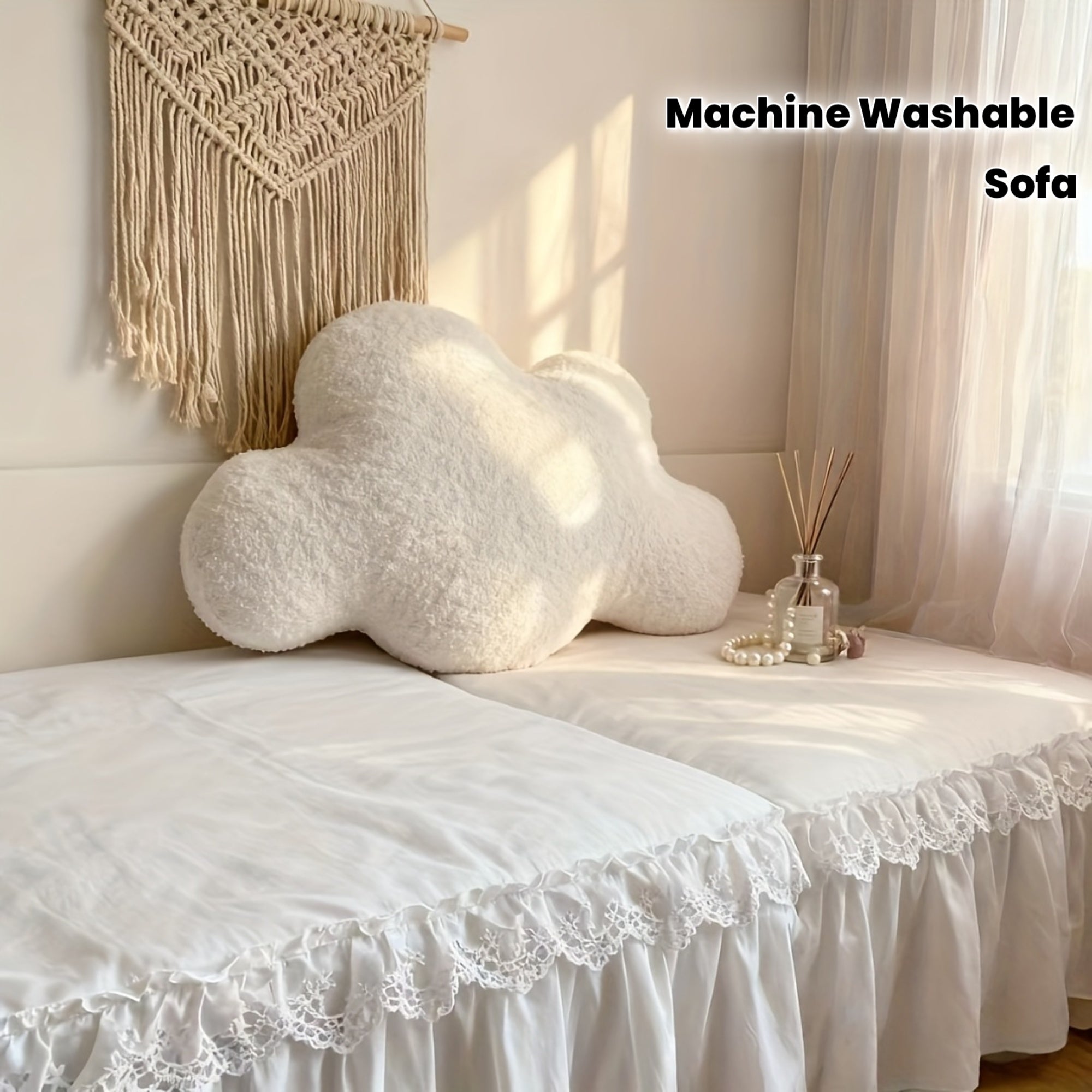 White Cloud Pillow Cloud Decorative Pillow Large White Cloud Shape Pillow Cushion 20.87x14.57inch