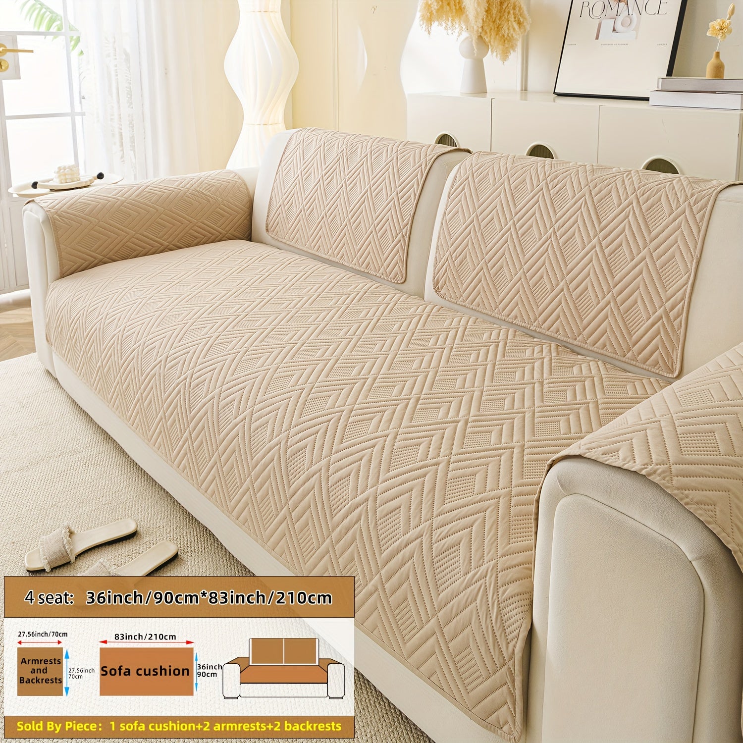 5pcs Ultrasonic Embossed Quilted Sofa Cushions, Designed for Warmth, Featuring Exquisite Embossing to Improve The Quality of Your Living Room Sofa