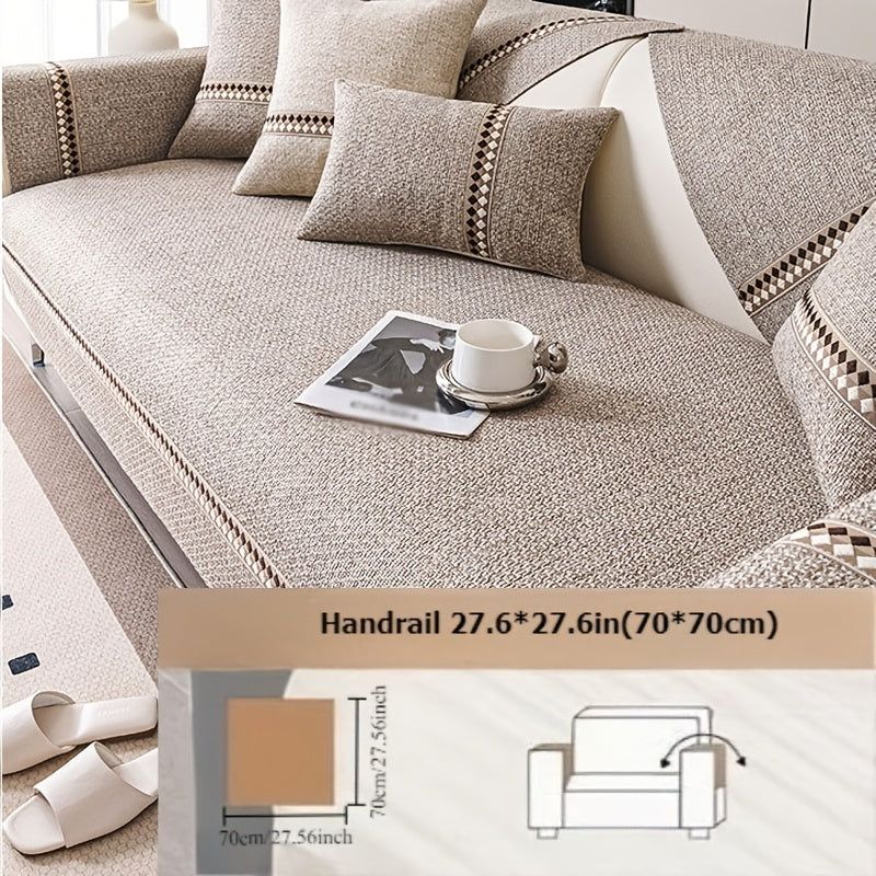 1pc Herringbone Sofa Slipcover Compatible for 1\u002F2\u002F3\u002F4\u002F5-Seater Couches with Non-Slip Backing, Washable Stretch Cover, Fit Furniture Protector for Living Room (for Smaller Spaces)