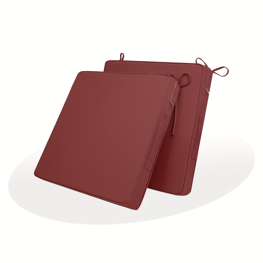 2pcs Waterproof Sofa Cushion, Indoor Square Dining Chair Pad, Heavy-Duty Comfort Design, Easy-to-Install Safety Straps, Durable Indoor\u002FOutdoor Chair Pad for Balcony, Patio, Garden, Living Room, Bedroom, Study, ' Room, Available in Gray, Black