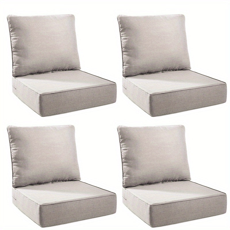 4 Pairs Outdoor Seat Cushions for Patio Sofa Couch Chair Seat Cushions Deep Seat Cushion 24 x 24 x 6 Inch