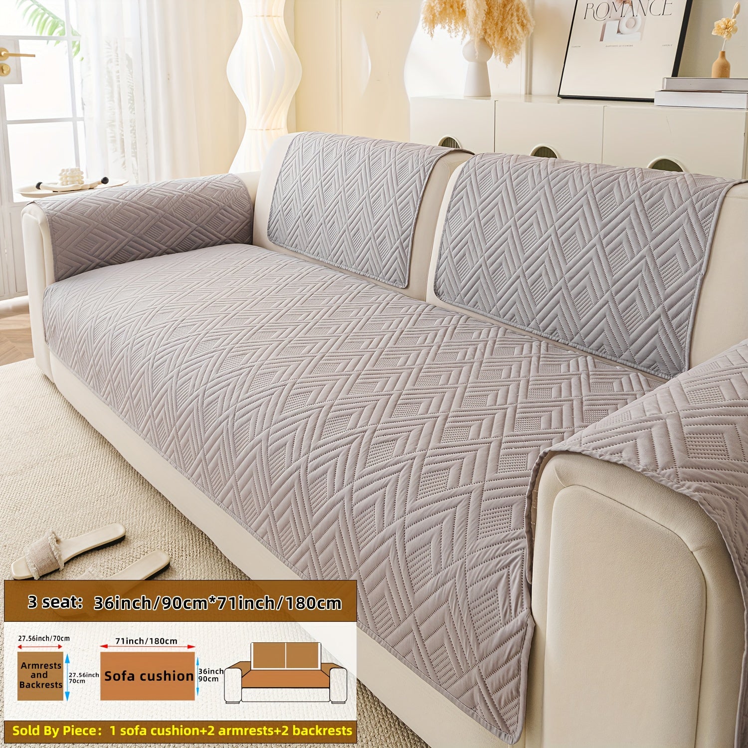 5pcs Ultrasonic Embossed Quilted Sofa Cushions, Designed for Warmth, Featuring Exquisite Embossing to Improve The Quality of Your Living Room Sofa