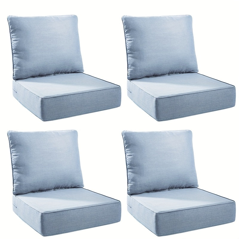 4 Pairs Outdoor Seat Cushions for Patio Sofa Couch Chair Seat Cushions Deep Seat Cushion 24 x 24 x 6 Inch