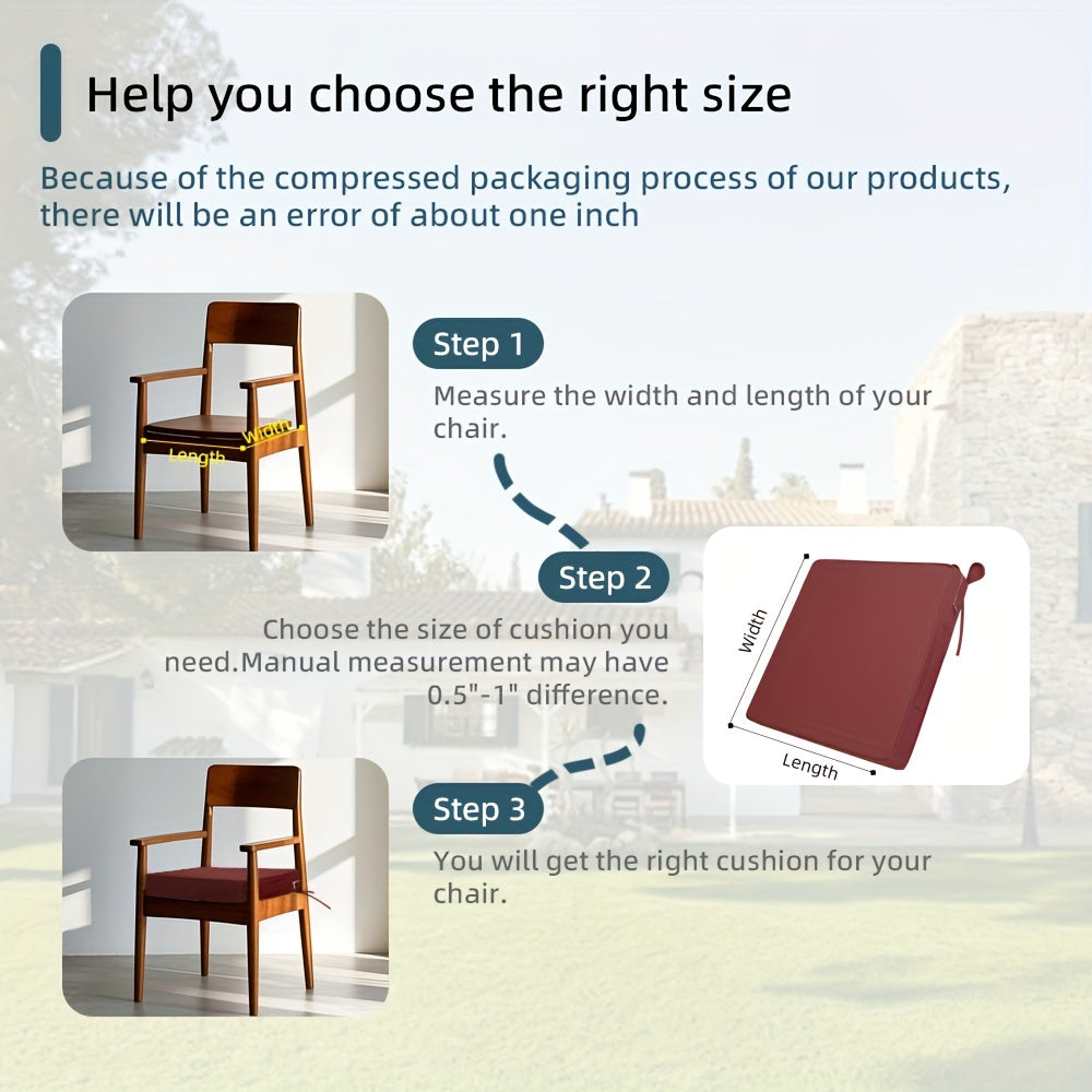 2pcs Waterproof Sofa Cushion, Indoor Square Dining Chair Pad, Heavy-Duty Comfort Design, Easy-to-Install Safety Straps, Durable Indoor\u002FOutdoor Chair Pad for Balcony, Patio, Garden, Living Room, Bedroom, Study, ' Room, Available in Gray, Black