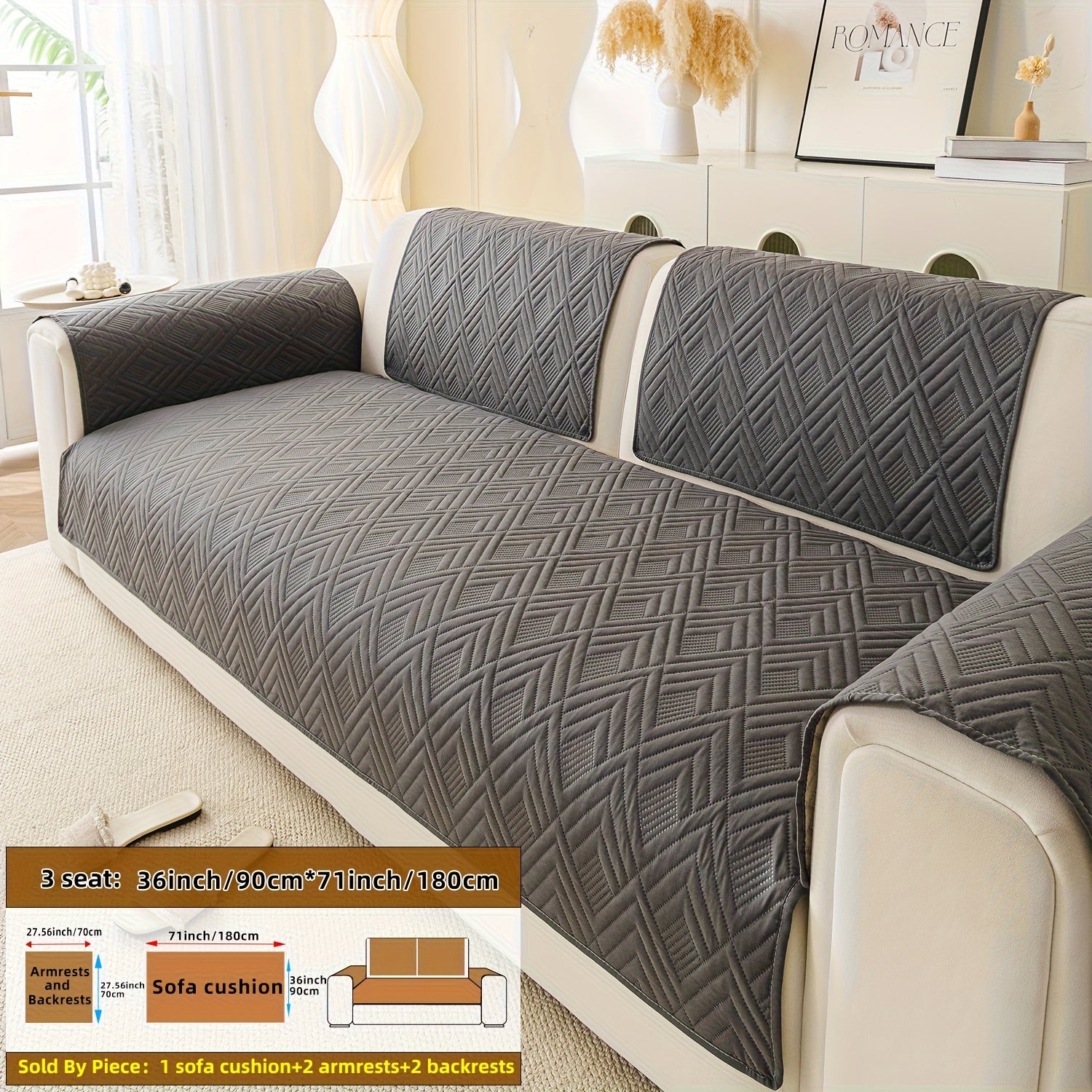 5pcs Ultrasonic Embossed Quilted Sofa Cushions, Designed for Warmth, Featuring Exquisite Embossing to Improve The Quality of Your Living Room Sofa