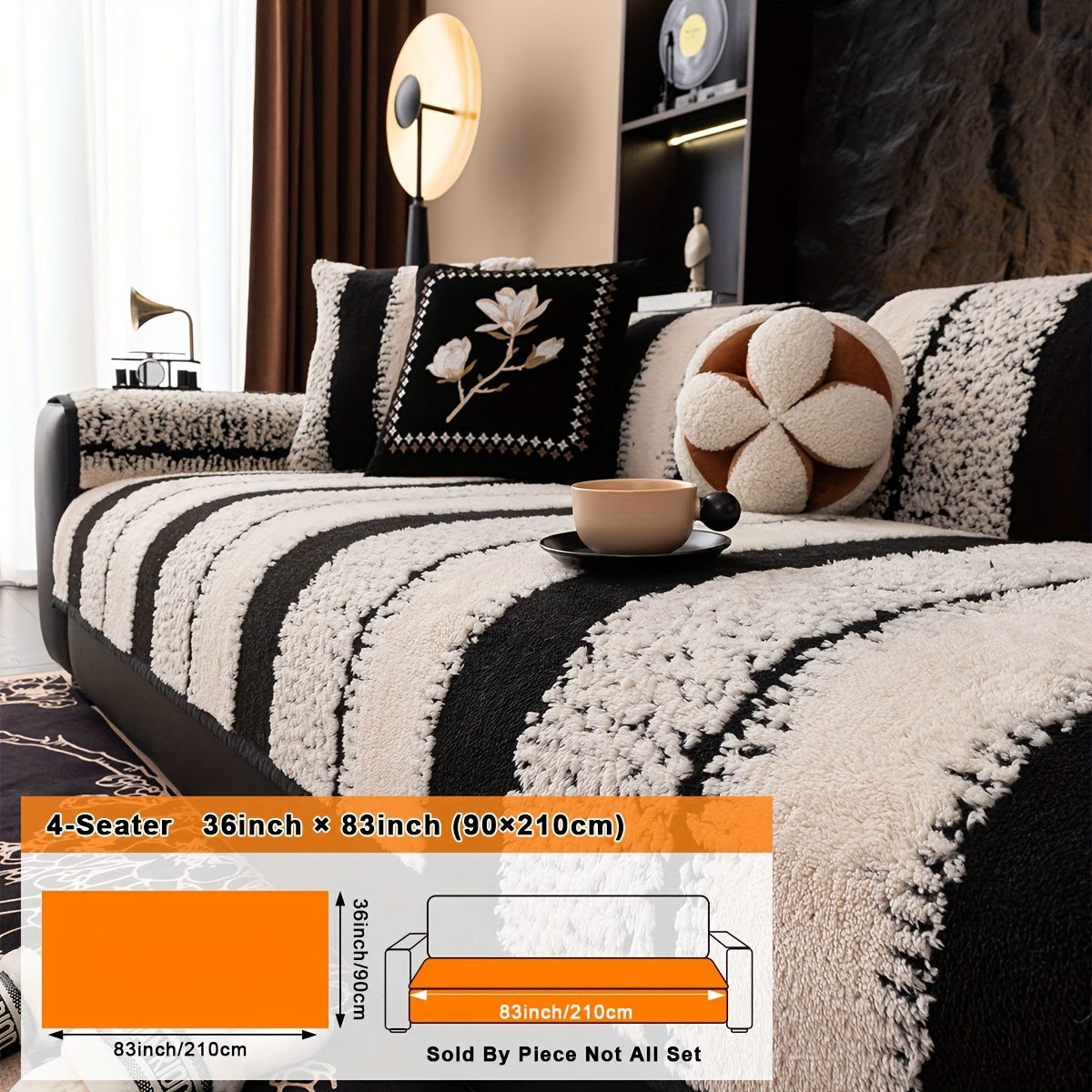 1pc Modern Plush Sofa Cushion Non-slip Breathable Pet Friendly for all Seasons Universal Machine Washable Sofa Protector Suitable For Armchairs And Sectional Sofas Suitable for Living Room Bedroom Study Room Home Decor Sofa Protector Cushion Cover