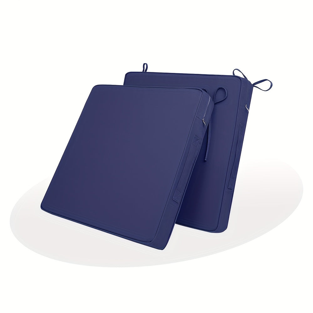 2pcs Waterproof Sofa Cushion, Indoor Square Dining Chair Pad, Heavy-Duty Comfort Design, Easy-to-Install Safety Straps, Durable Indoor\u002FOutdoor Chair Pad for Balcony, Patio, Garden, Living Room, Bedroom, Study, ' Room, Available in Gray, Black