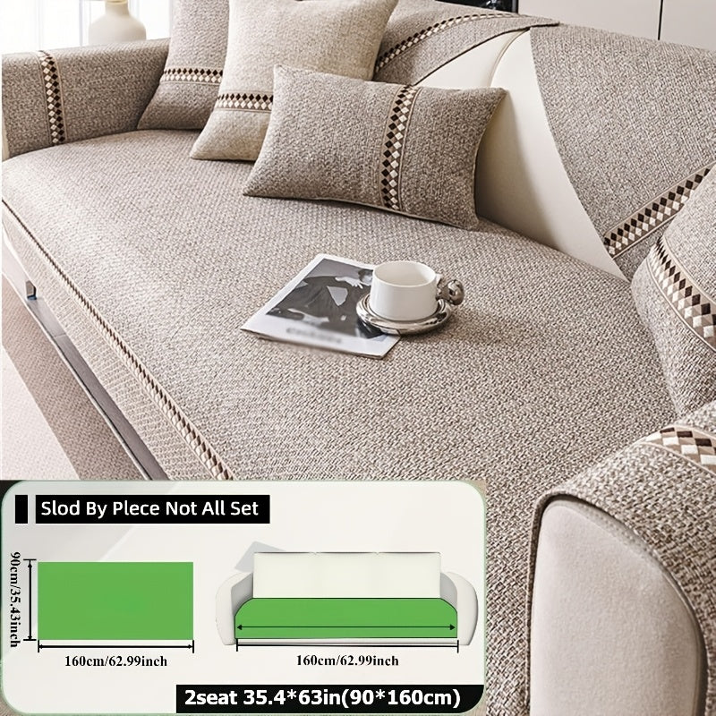 1pc Herringbone Sofa Slipcover Compatible for 1\u002F2\u002F3\u002F4\u002F5-Seater Couches with Non-Slip Backing, Washable Stretch Cover, Fit Furniture Protector for Living Room (for Smaller Spaces)