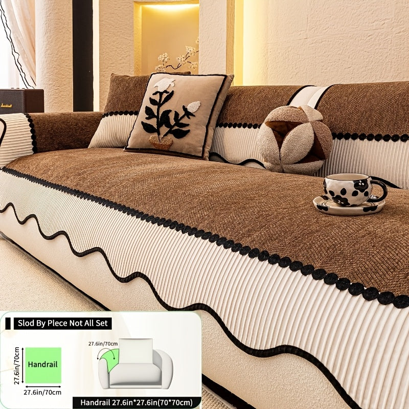 Pet-Proof Chenille Sofa Cover | Easy Clean Anti-Scratch Couch Protector, Non-Slip for Armchairs\u002FSofas, Soft Decor for Living Room Bedroom, Machine Washable