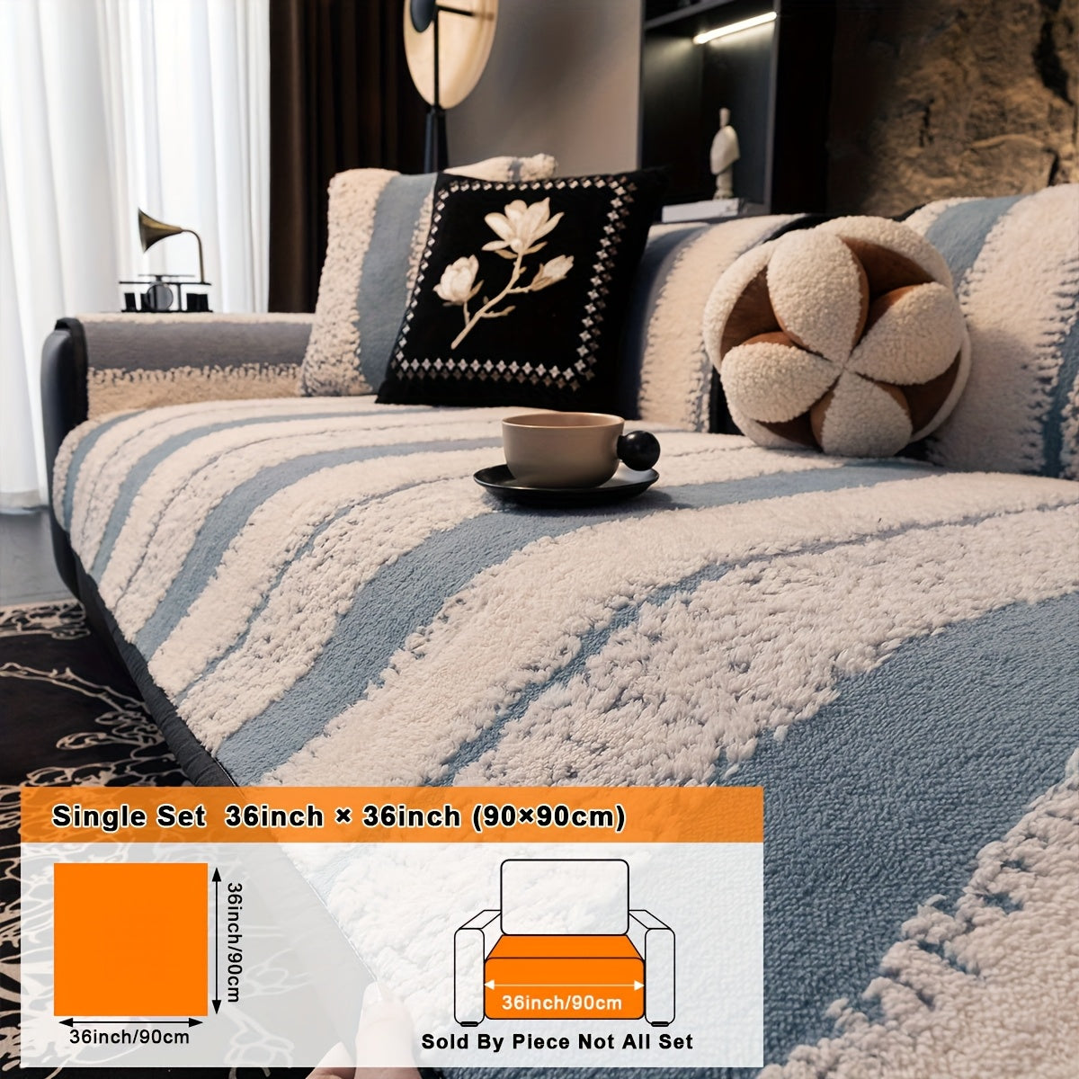 1pc Modern Plush Sofa Cushion Non-slip Breathable Pet Friendly for all Seasons Universal Machine Washable Sofa Protector Suitable For Armchairs And Sectional Sofas Suitable for Living Room Bedroom Study Room Home Decor Sofa Protector Cushion Cover