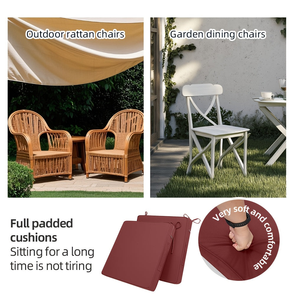 2pcs Waterproof Sofa Cushion, Indoor Square Dining Chair Pad, Heavy-Duty Comfort Design, Easy-to-Install Safety Straps, Durable Indoor\u002FOutdoor Chair Pad for Balcony, Patio, Garden, Living Room, Bedroom, Study, ' Room, Available in Gray, Black