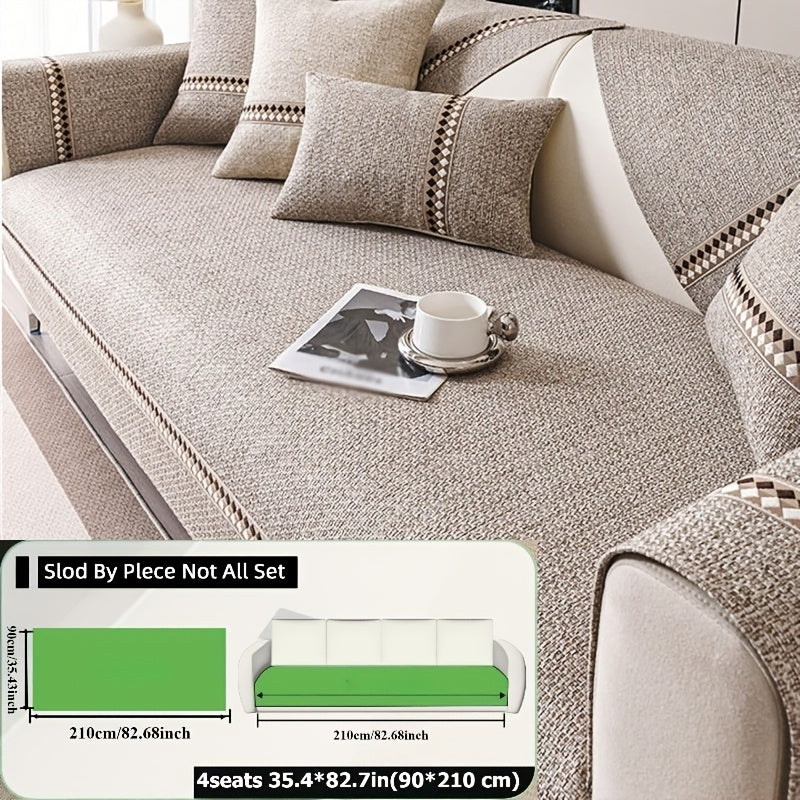 1pc Herringbone Sofa Slipcover Compatible for 1\u002F2\u002F3\u002F4\u002F5-Seater Couches with Non-Slip Backing, Washable Stretch Cover, Fit Furniture Protector for Living Room (for Smaller Spaces)