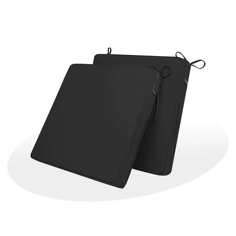 2pcs Waterproof Sofa Cushion, Indoor Square Dining Chair Pad, Heavy-Duty Comfort Design, Easy-to-Install Safety Straps, Durable Indoor\u002FOutdoor Chair Pad for Balcony, Patio, Garden, Living Room, Bedroom, Study, ' Room, Available in Gray, Black