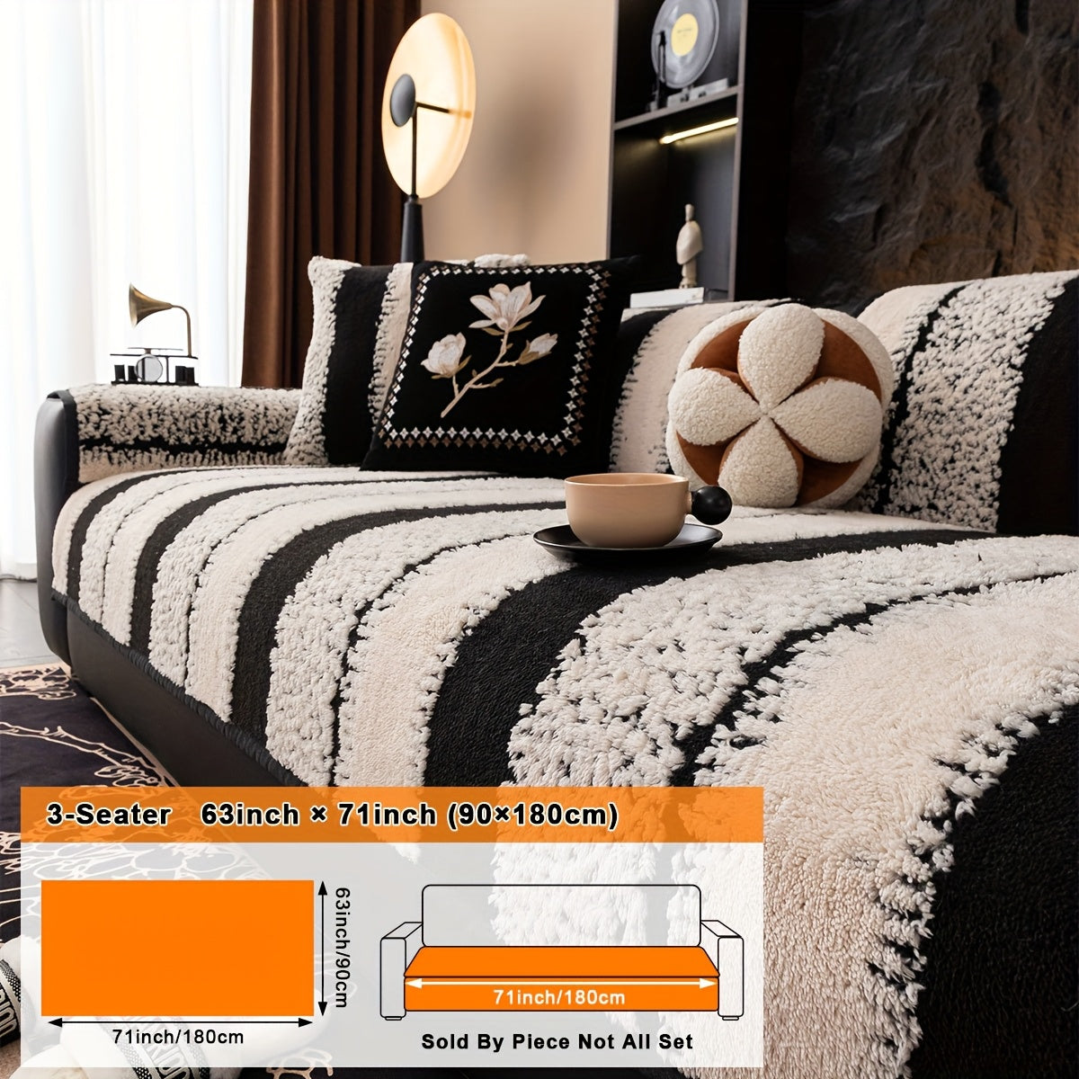 1pc Modern Plush Sofa Cushion Non-slip Breathable Pet Friendly for all Seasons Universal Machine Washable Sofa Protector Suitable For Armchairs And Sectional Sofas Suitable for Living Room Bedroom Study Room Home Decor Sofa Protector Cushion Cover