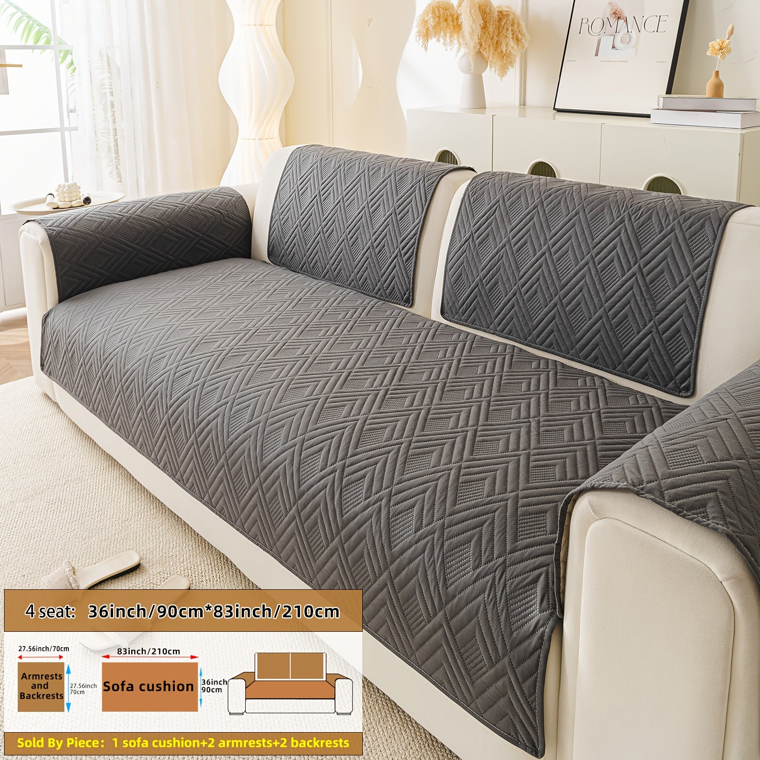 5pcs Ultrasonic Embossed Quilted Sofa Cushions, Designed for Warmth, Featuring Exquisite Embossing to Improve The Quality of Your Living Room Sofa