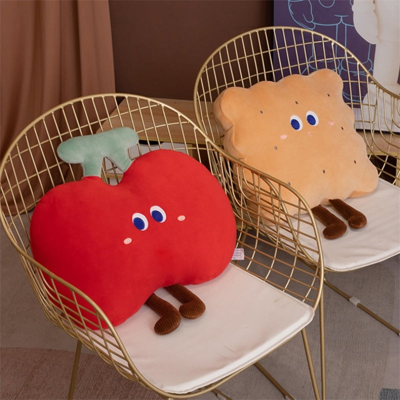 1pc Cute Food-Themed Pillow - Cherry, Mango, Bread & Cookie Doll Stuffed Bedspread Suitable for ' Room,, Themed Decor - Hand Wash Only, Multi-Style Options