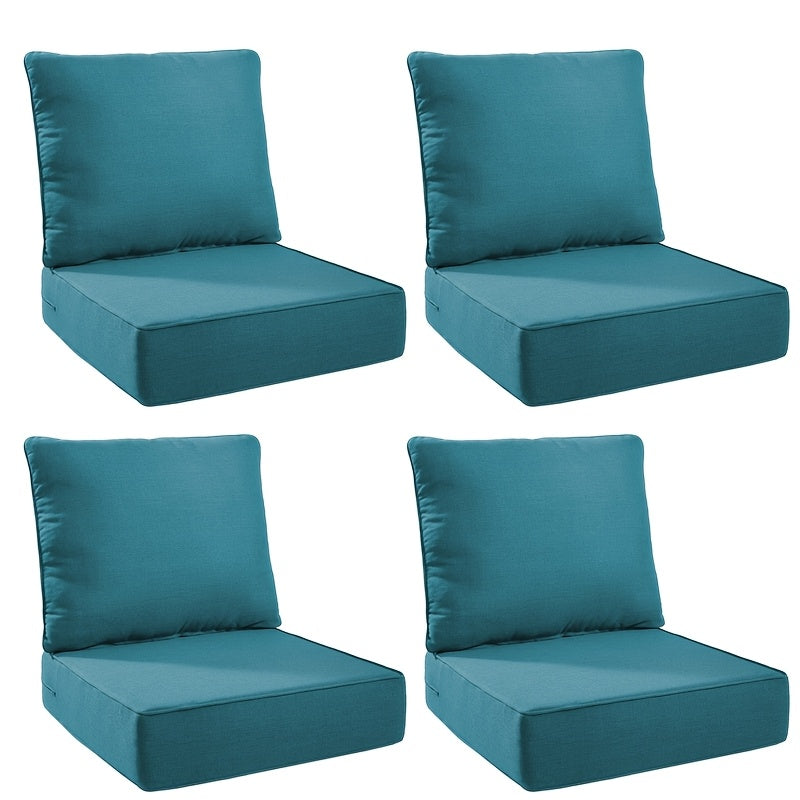 4 Pairs Outdoor Seat Cushions for Patio Sofa Couch Chair Seat Cushions Deep Seat Cushion 24 x 24 x 6 Inch