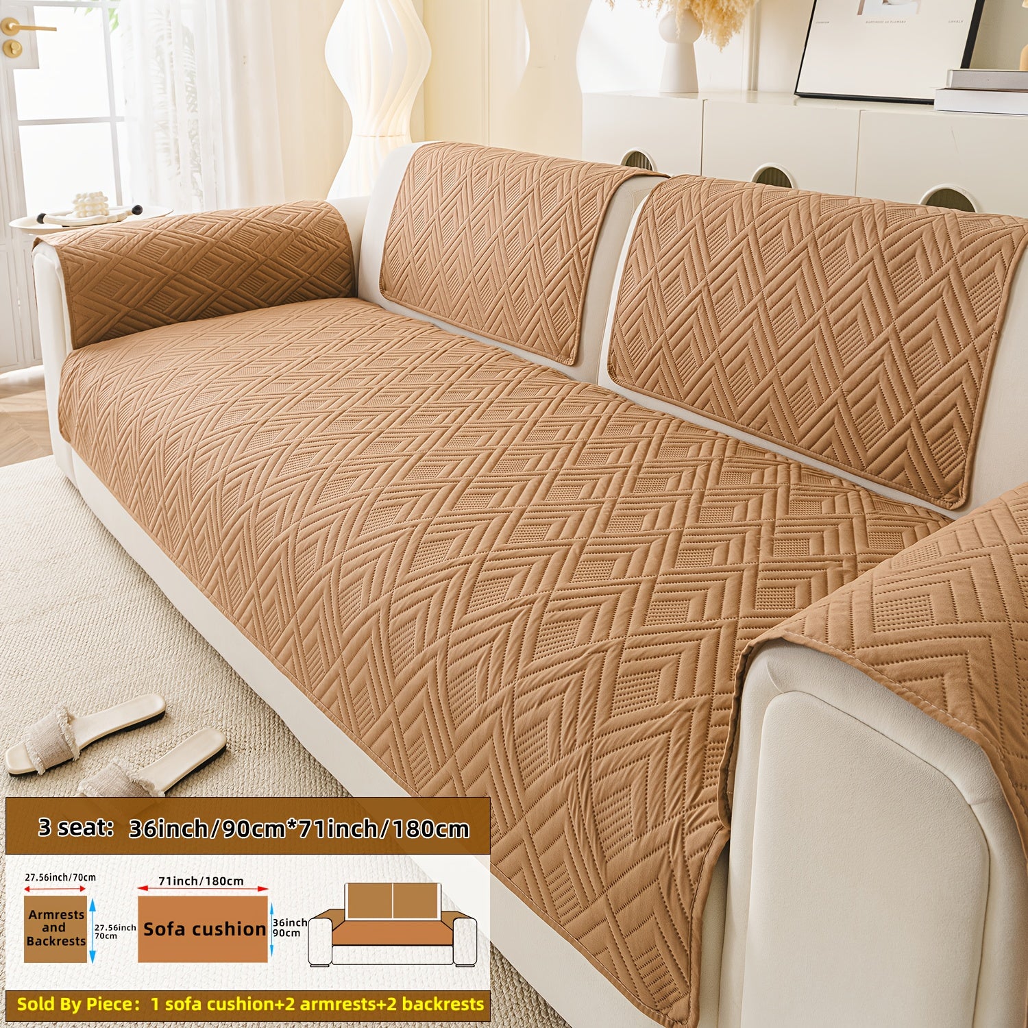 5pcs Ultrasonic Embossed Quilted Sofa Cushions, Designed for Warmth, Featuring Exquisite Embossing to Improve The Quality of Your Living Room Sofa