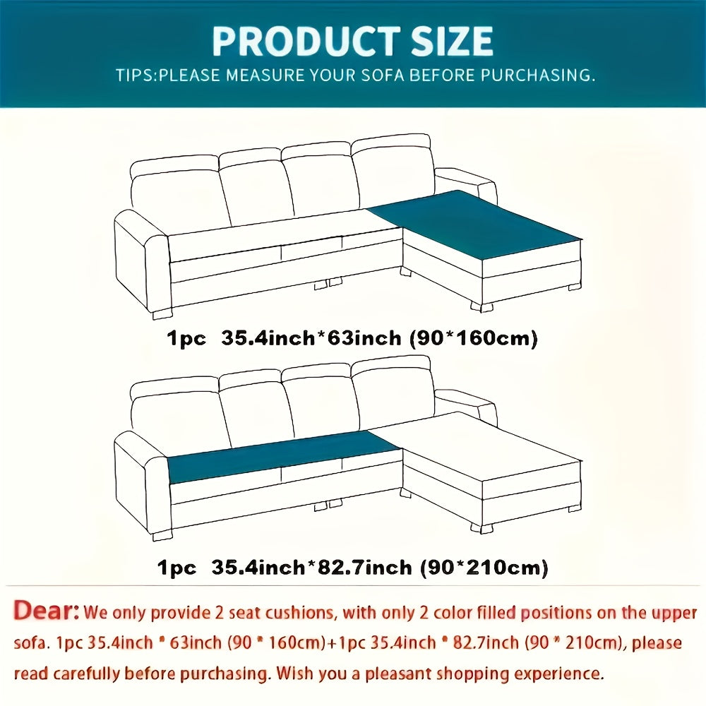 2pcs Bohemian Style Jacquard Sofa Cover Set with Cushion - Plush Thick Non-Slip L-Shaped Corner Design, & Geometric Pattern, Pet-Friendly All-Season Sofa Protector, Machine Washable Soft Fabric for Sectional Couches, Loveseats & for home Decor ( Fit