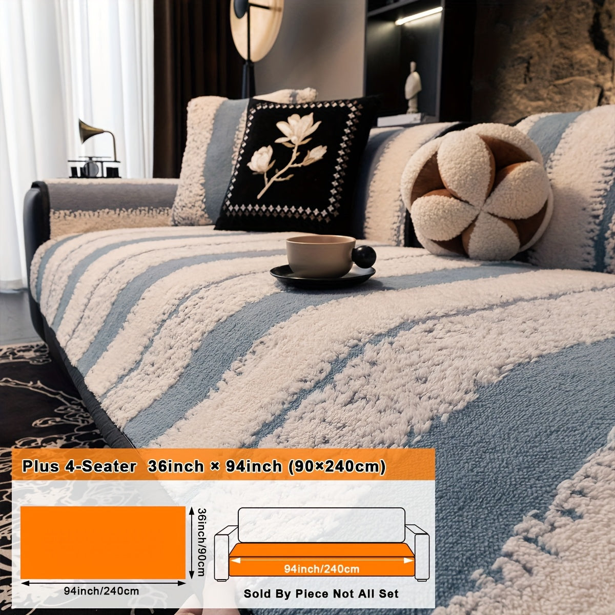 1pc Modern Plush Sofa Cushion Non-slip Breathable Pet Friendly for all Seasons Universal Machine Washable Sofa Protector Suitable For Armchairs And Sectional Sofas Suitable for Living Room Bedroom Study Room Home Decor Sofa Protector Cushion Cover