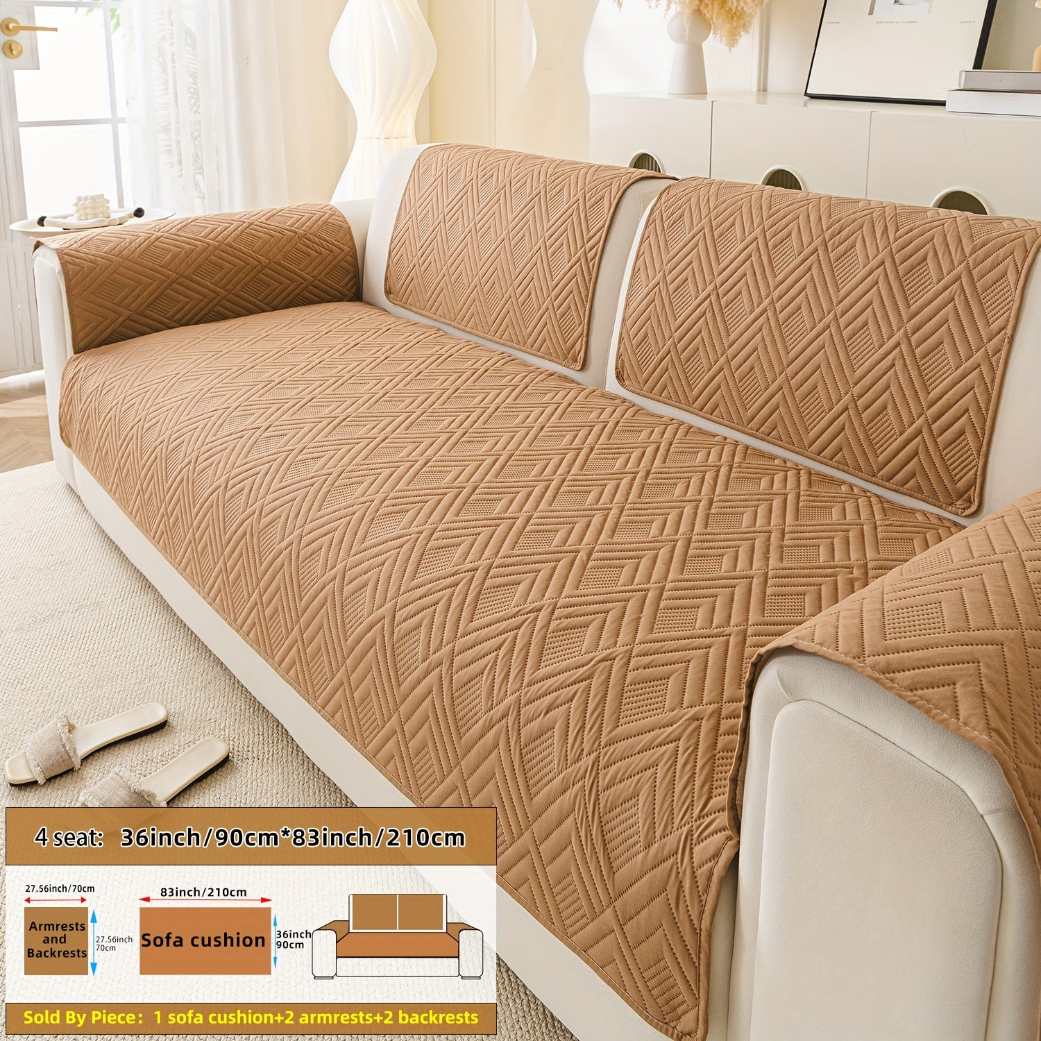 5pcs Ultrasonic Embossed Quilted Sofa Cushions, Designed for Warmth, Featuring Exquisite Embossing to Improve The Quality of Your Living Room Sofa