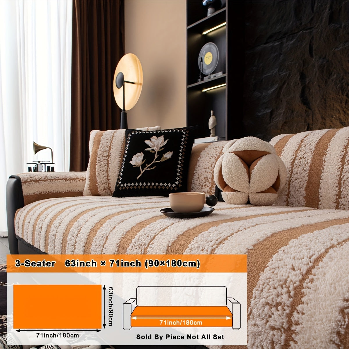 1pc Modern Plush Sofa Cushion Non-slip Breathable Pet Friendly for all Seasons Universal Machine Washable Sofa Protector Suitable For Armchairs And Sectional Sofas Suitable for Living Room Bedroom Study Room Home Decor Sofa Protector Cushion Cover