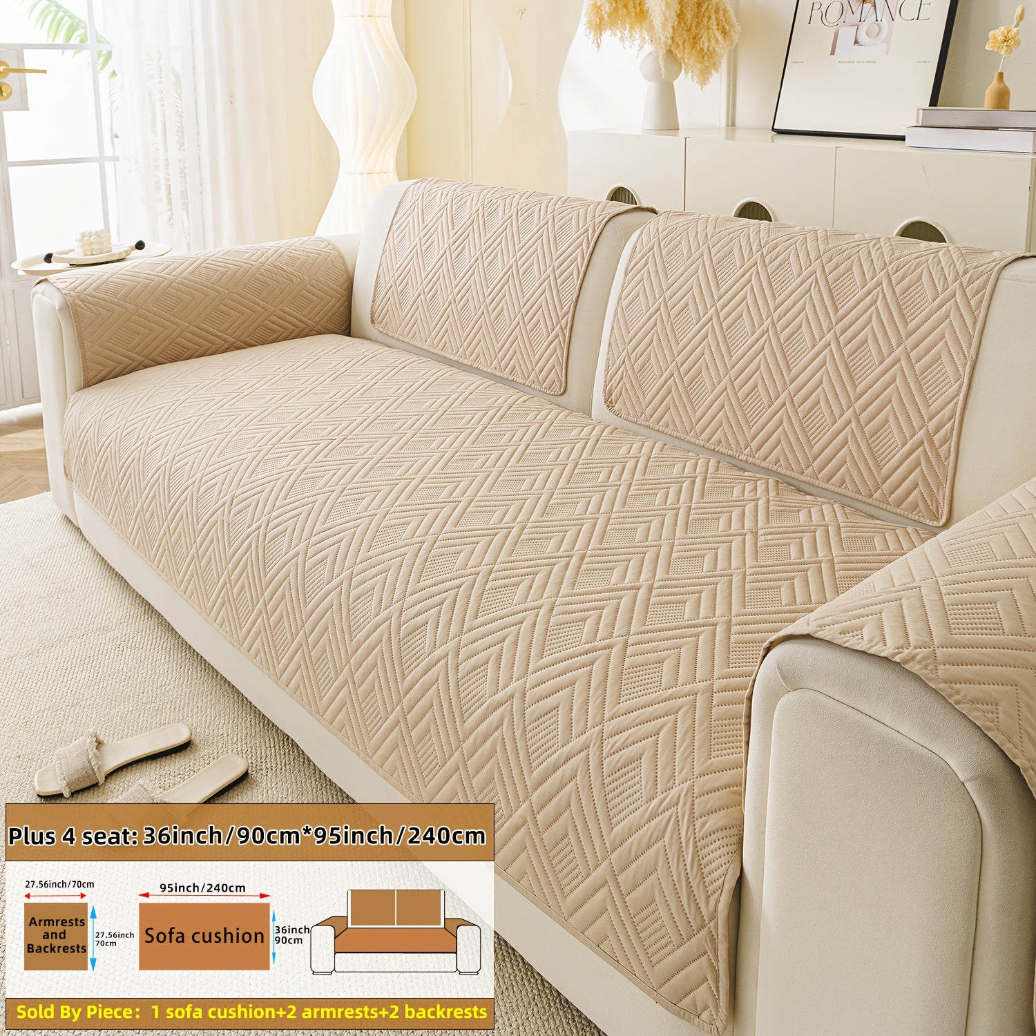 5pcs Ultrasonic Embossed Quilted Sofa Cushions, Designed for Warmth, Featuring Exquisite Embossing to Improve The Quality of Your Living Room Sofa